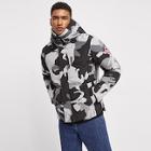 Romwe Men Patched Detail Camo Hooded Puffer Coat