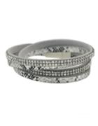 Romwe Silver Pu Leather Wrap Bracelet