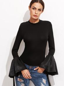 Romwe Fluted Sleeve Slim Tee