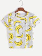 Romwe Bananas Print T-shirt