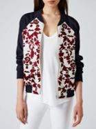 Romwe Flower Print Zipper Jacket