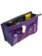 Romwe Purple Cosmetic Storage Mesh Nylon Bag