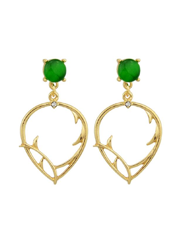 Romwe Literary Simple Leaves Earrings
