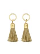 Romwe Khaki Color Long Tassel Earrings