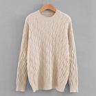 Romwe Cable Knit Drop Shoulder Jumper