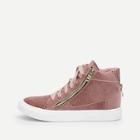Romwe Zipper Decor Lace-up High Top Sneakers