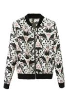 Romwe Retro Floral Print Dual-tone Casual Jacket