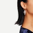 Romwe Beaded Round & Circle Drop Earrings