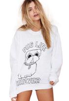 Romwe Dog Pug Life Print Sweatshirt