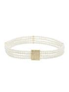 Romwe White Pearl Multilayers Chain Belt