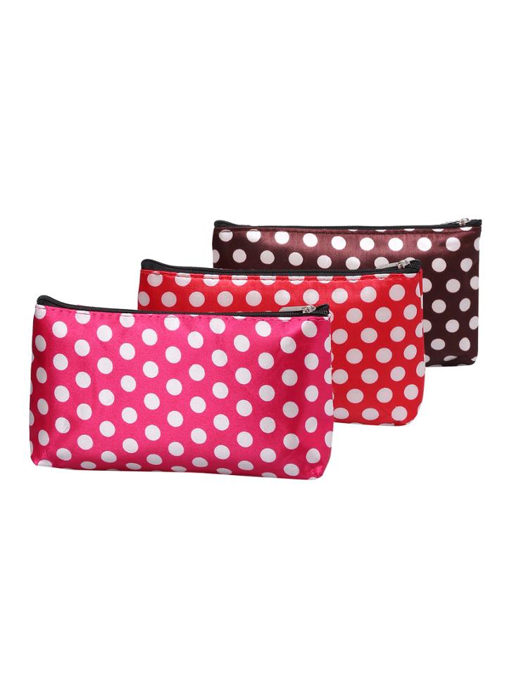 Romwe Polka Dot Makeup Bag Random Color 1pcs