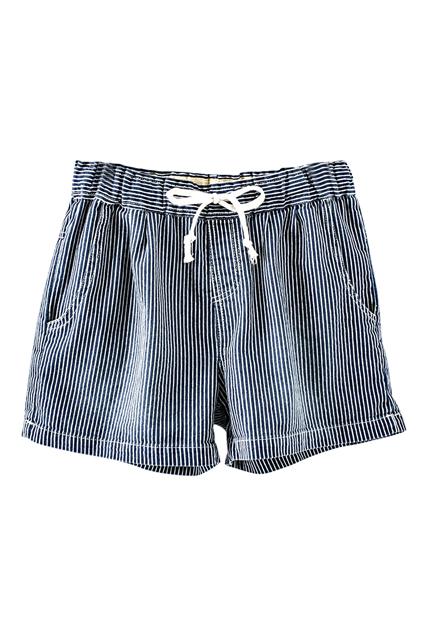 Romwe Drawstring Rolled-hems Striped Shorts