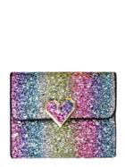 Romwe Heart Detail Glitter Clutch Bag