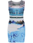 Romwe Sleeveless Scenery Print Slim Dress