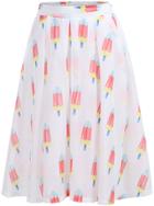 Romwe Popsicles Print Pleated Chiffon Skirt