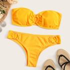 Romwe O-ring Linked Bandeau Bikini Set