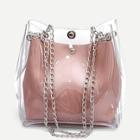 Romwe Clear Chain Tote Bag With Inner Pouch