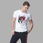 Romwe Men Colorful Wolf Face Print Tee