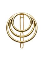 Romwe Gold Plated Circle Hollow Out Hair Clip