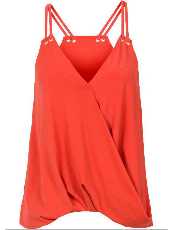 Romwe Red Strappy Wrap Top