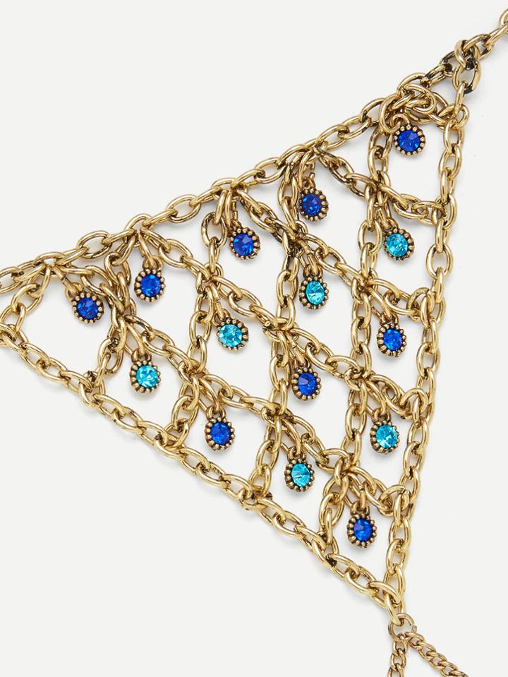 Romwe Finger Linked Statement Chain Bracelet