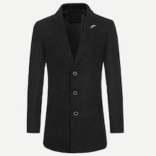 Romwe Men Slit Back Metal Accessories Coat