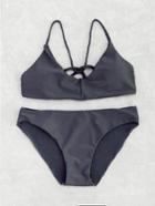 Romwe Braided Strap Tie Back Bikini Set