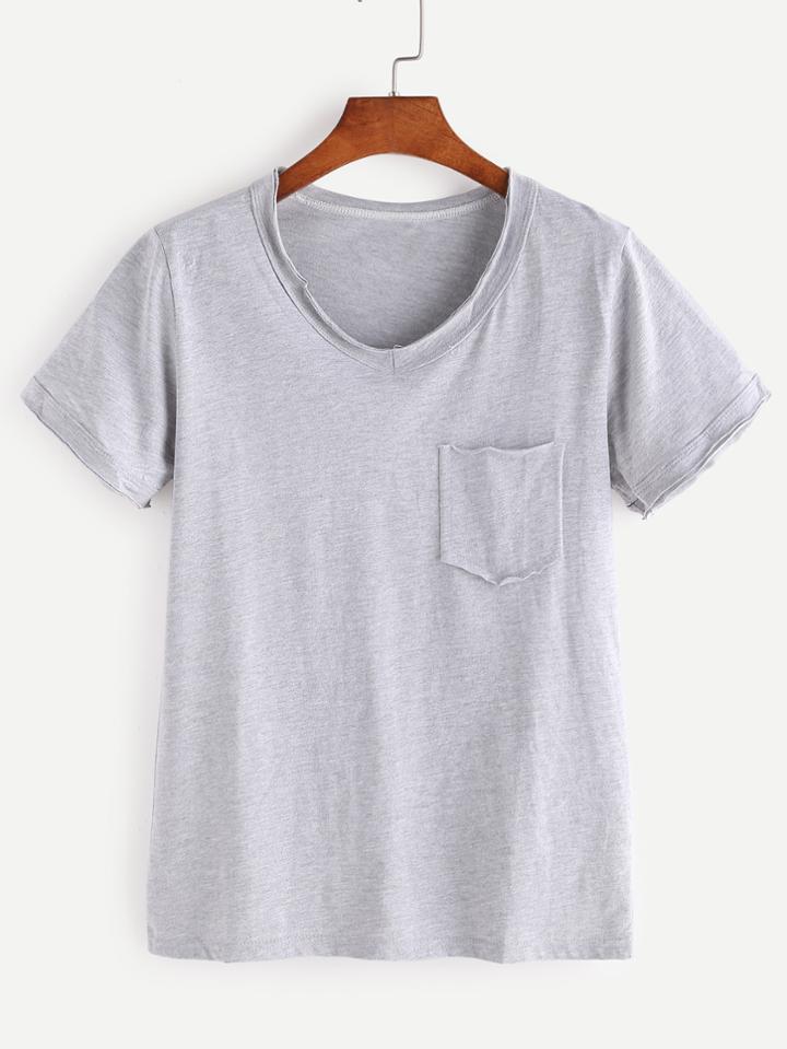 Romwe Chest Pocket T-shirt