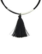 Romwe Silver Tassel Hanging Collar Necklace