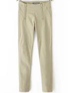 Romwe Khaki High Waist Zipper Slim Pant