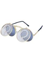 Romwe Romwe Question Mark Hollow-out Double-layered Sunglasses