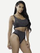 Romwe Active Space Dye Crop Tank Top With High Leg Brief