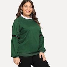 Romwe Plus Frill Detail Sweatshirt