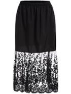 Romwe Elastic Waist Lace Splicing Skirt