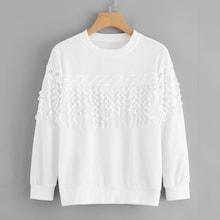 Romwe Solid Round Neck Sweatshirt