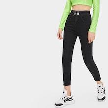Romwe Button And Pocket Detail Jeans