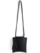 Romwe Black With Tassel Pu Shoulder Bag