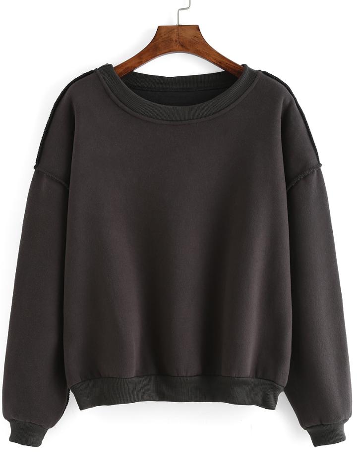 Romwe Dropped Shoulder Seam Loose Sweatshirt