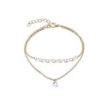 Romwe Heart Charm Layered Chain Bracelet