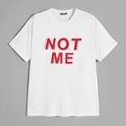 Romwe Guys Letter Print Round Neck T-shirt