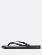 Romwe Black Glitter Flip Flops