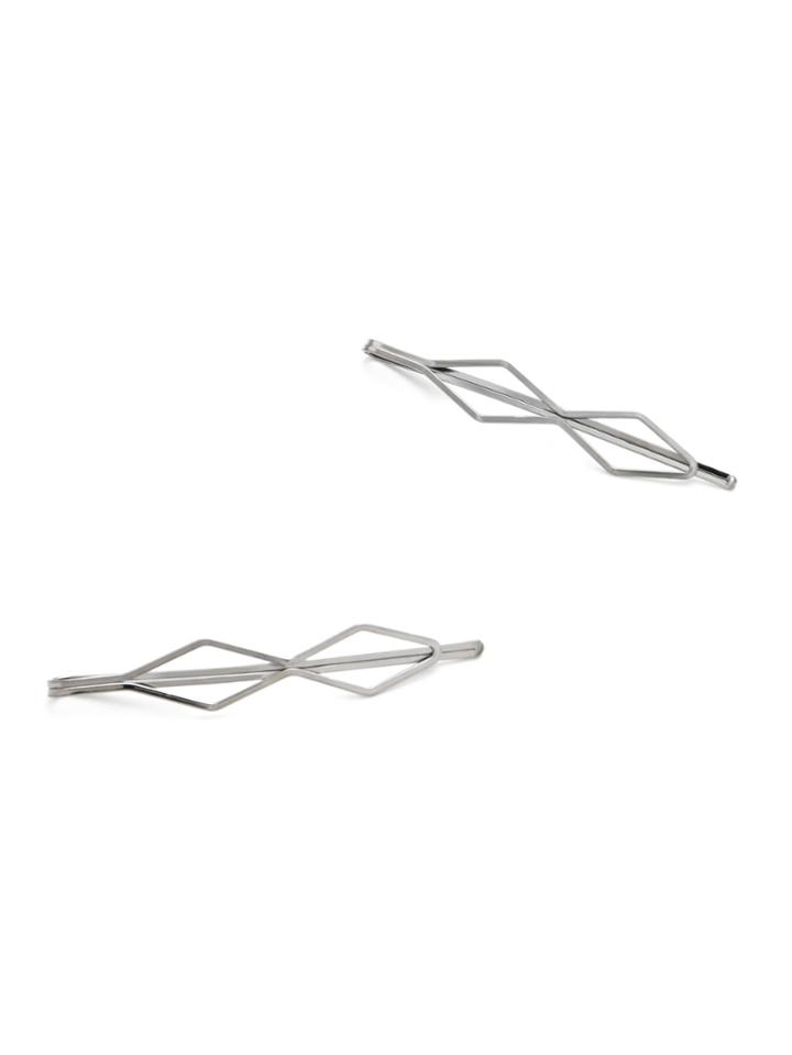 Romwe Diamond Shaped Hair Clips 1pair