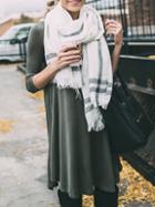 Romwe Green V Neck Pleated T-shirt Dress