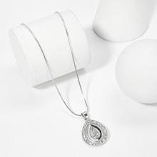Romwe Pear Shaped Pendant Necklace
