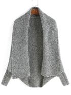 Romwe Lapel Bat Sleeve Grey Coat