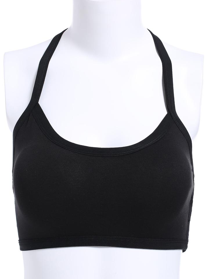 Romwe Halter Hollow Crop Cami Top