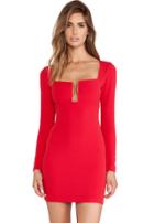 Romwe Square Neck Red Bodycon Dress