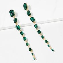 Romwe Multi Layered Crystal Drop Earrings