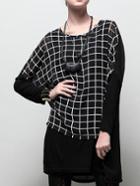 Romwe Long Sleeve Checkered Chiffon Blouse