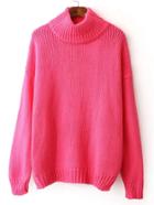 Romwe Drop Shoulder Turtleneck Sweater